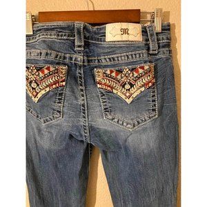 Miss Me Jeans Womens Size 27 (3/4) Boot Cut Aztec Embellished Size 4